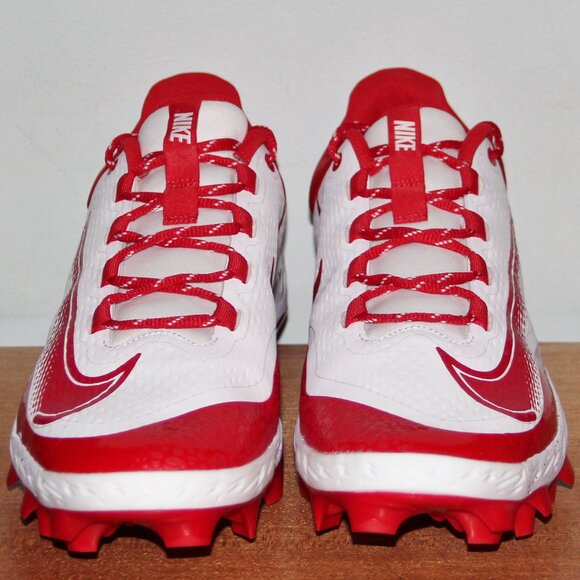 Nike Alpha Huarache Elite 4 Low MCS Baseball Cleats Mens 12 13 White Red - Picture 4 of 6